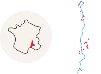 Carte crus Côtes du Rhône